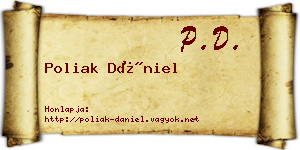 Poliak Dániel névjegykártya
